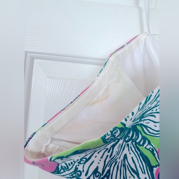 Lilly Pulitzer Strapless Dress - Green and Pink Floral - Picture 8 of 10